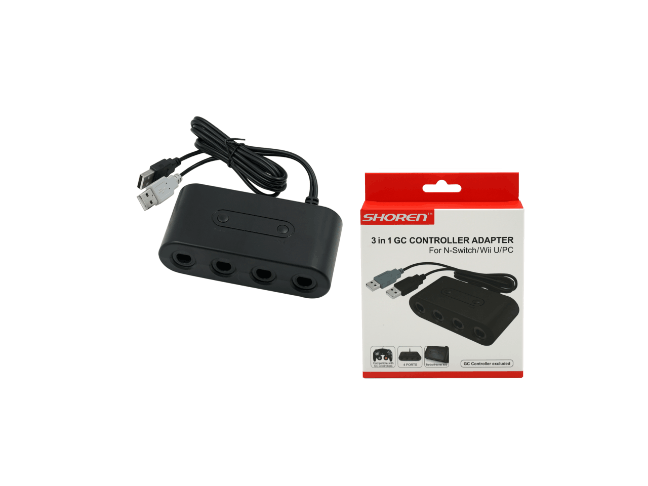 4 Port Gc Controller Adapter For N Switch Wii U Pc Newegg Com