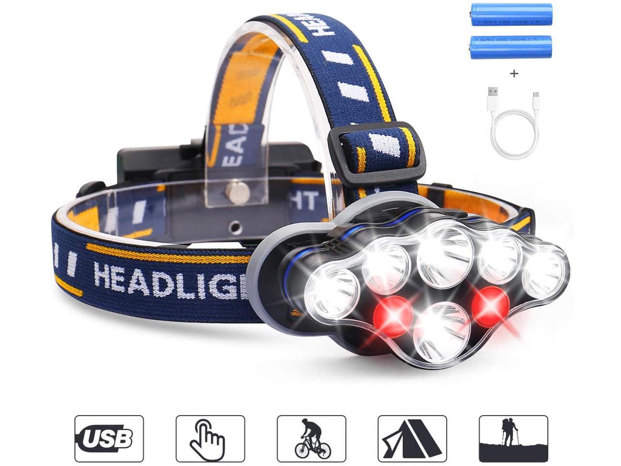 Super bright LED Headlamp Rechargeable Waterproof Headlight Flashlight Torch
