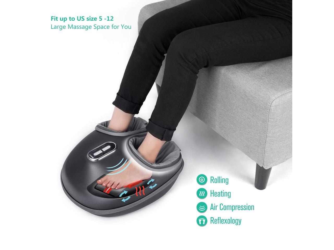 Nekteck Shiatsu Foot Massager Machine With Soothing Heat Deep Kneading Therapy Air Compression 