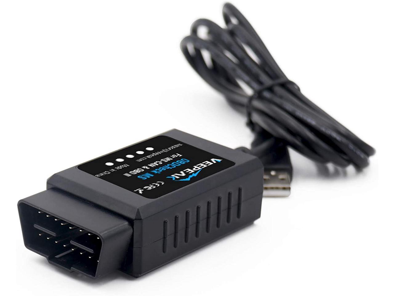 Veepeak FORScan USB OBD2 Adapter with HSCAN MSCAN Switch, FullSystem