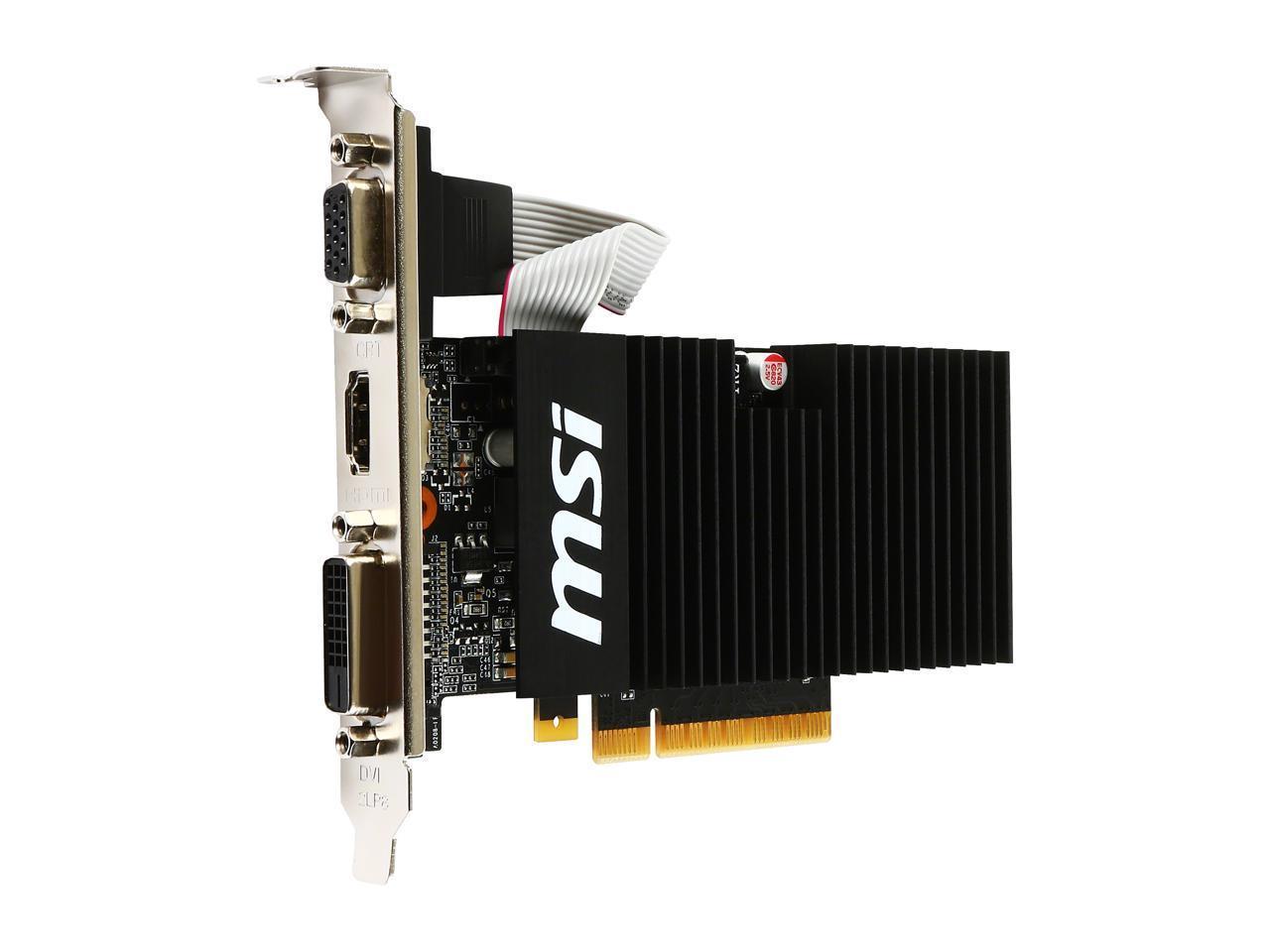 MSI Gaming GeForce GT 710 1GB GDRR3 64-bit HDCP Support DirectX 12 OpenGL  4.5 Heat Sink Low Profile Graphics Card (GT 710 1GD3H LPV1)