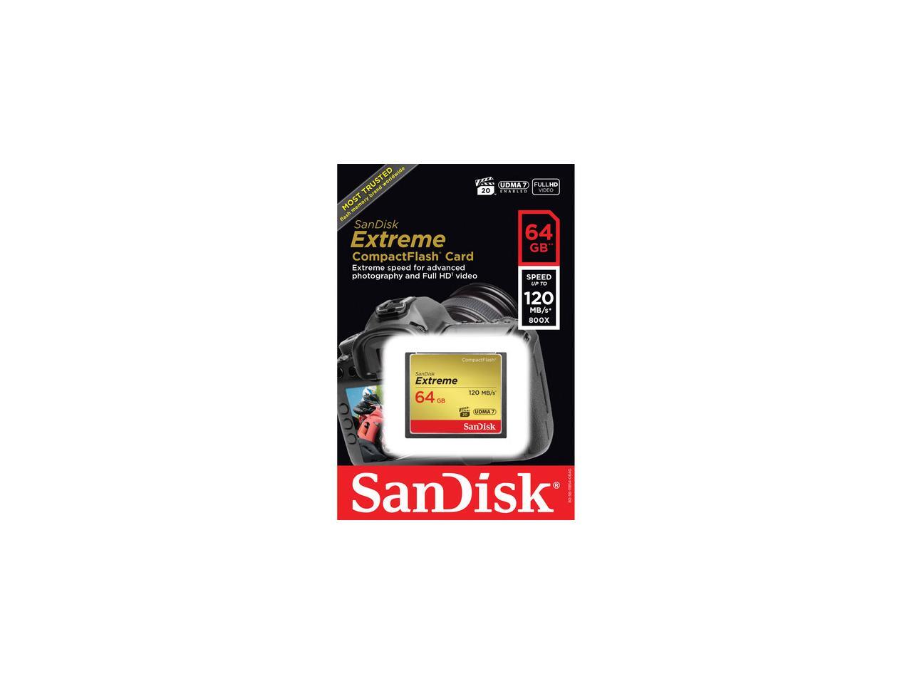 SanDisk Extreme 64GB Compact Flash CF Card Model CFXSB064GG46 (120MB
