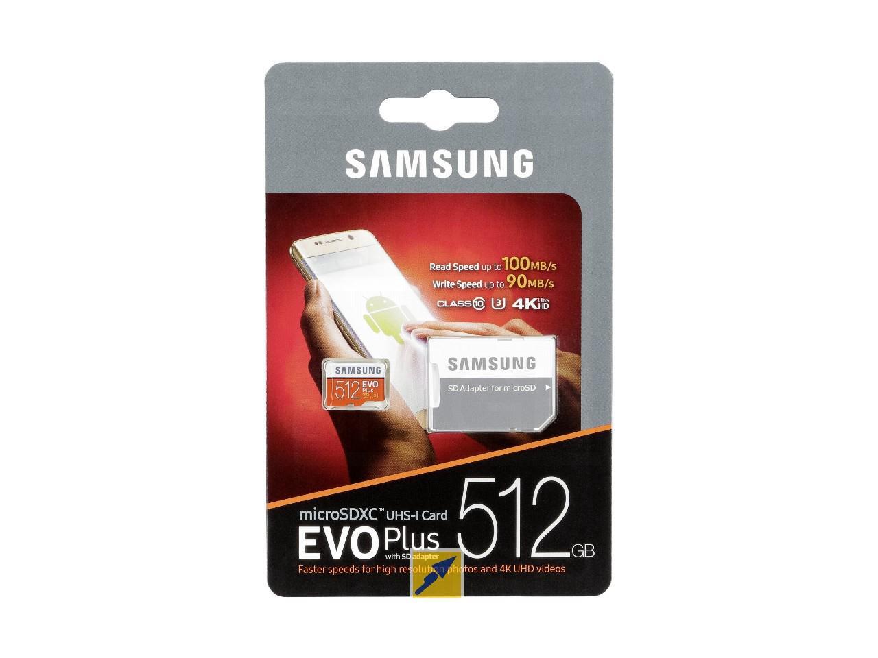 Kamp Andre steder stabil SAMSUNG EVO Plus 512GB microSDXC Memory Card Model MB-MC512G UHS-3/U3 Speed  Up to 100MB/s - Newegg.com