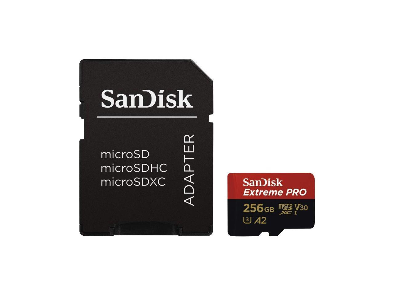 SanDisk 256GB Extreme Pro microSDXC V30 A2 UHS-I/U3 CL10 TF Memory Card
