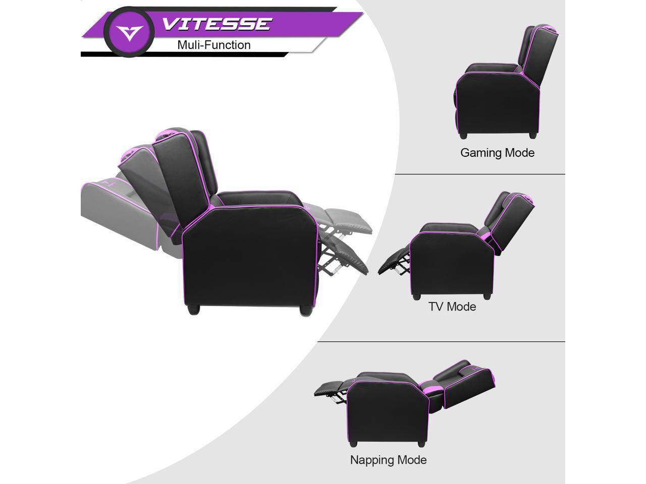 Vitesse Gaming Recliner Chair Ergonomic Racing Style Single Lounge Sofa Modern PU Leather ...