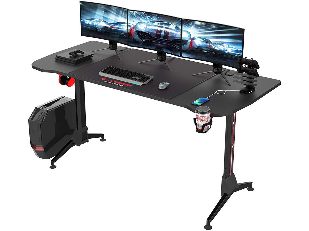 Vitesse 63 Inch Height Adjustable Gaming Desk Racing Style Computer vitesse-63-inch-height-adjustable-gaming-desk-racing-style-computer