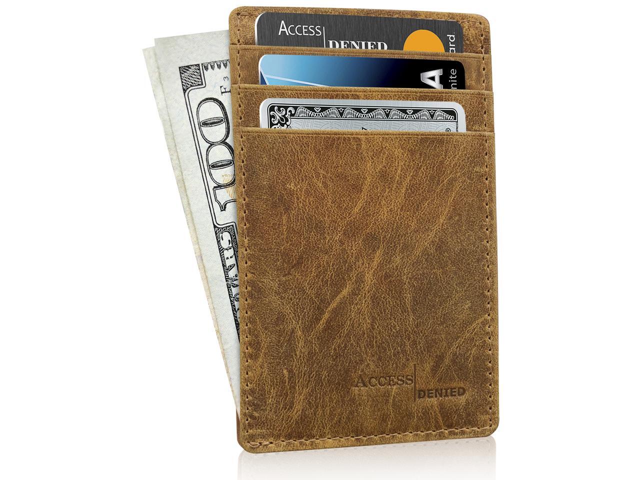 Hot Slim Water-proof Front Pocket Wallet ID Window Card Case With RFID Blocking