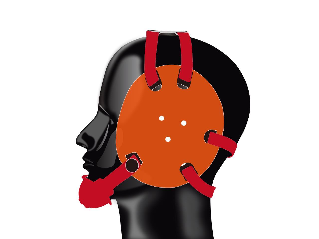 Geyi Wrestling Headgear with chin cup Orange