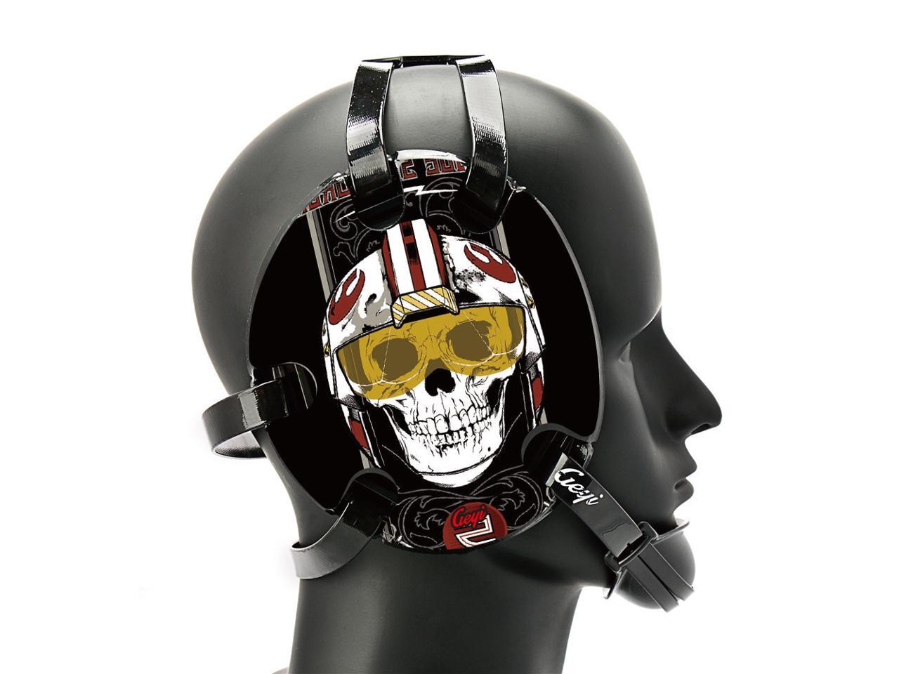 Geyi Wrestling Headgear with Skull Helmet Decals