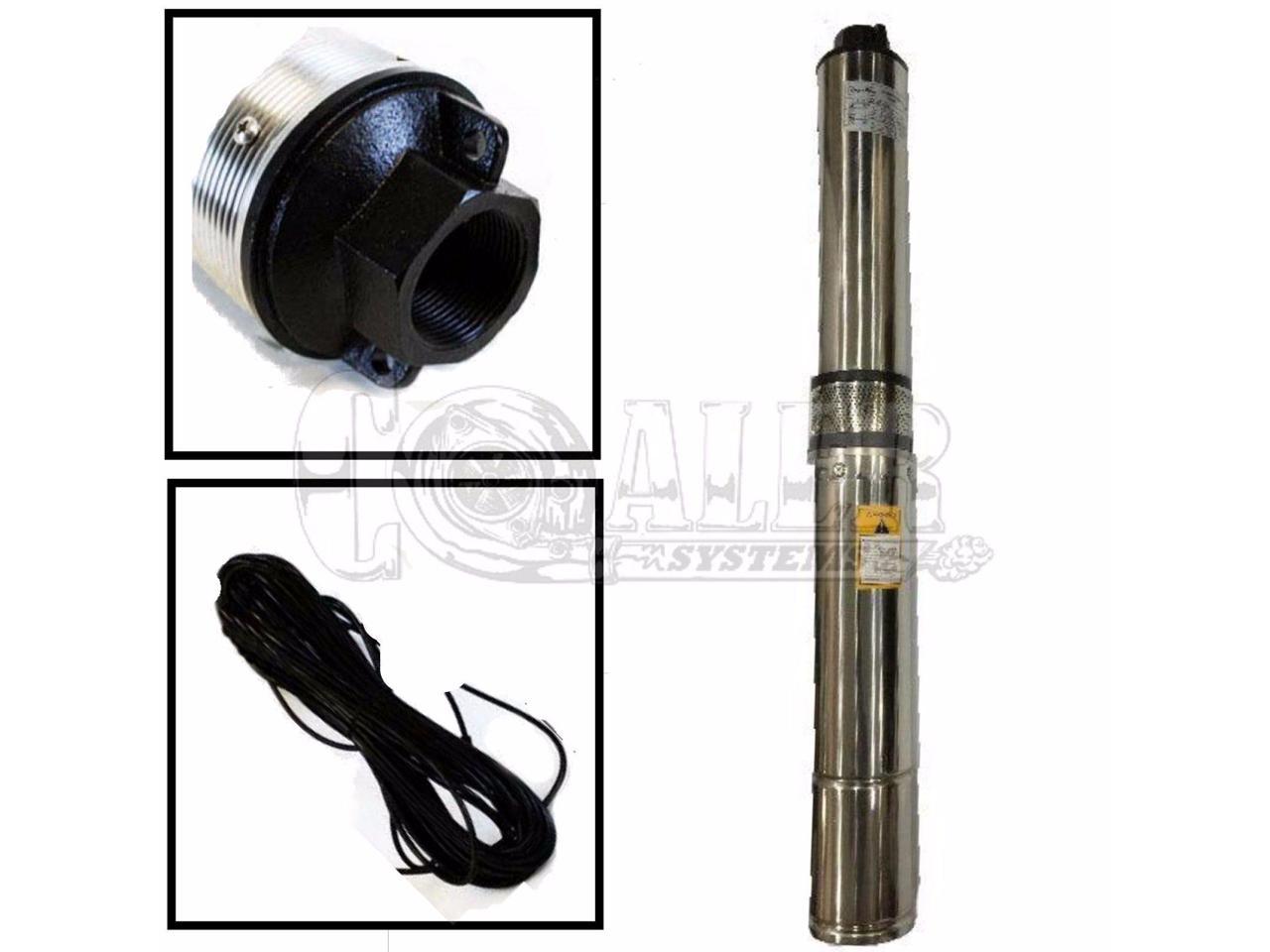 1HP 4'' Deep Well Pump 220V 33GPM 207ft 9.8ft Cable Stainless Steel 