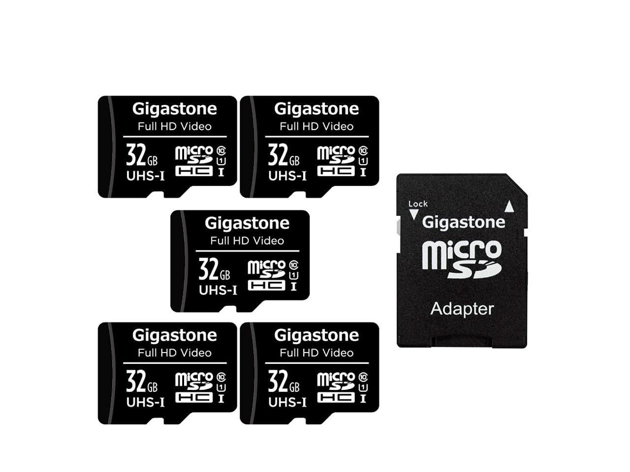Gigastone 32GB 5-Pack Micro SD Card, HD Video, Surveillance Security Cam Action Camera Drone, 90MB/s Micro SDHC UHS-I U1 C10 Class - Newegg.com