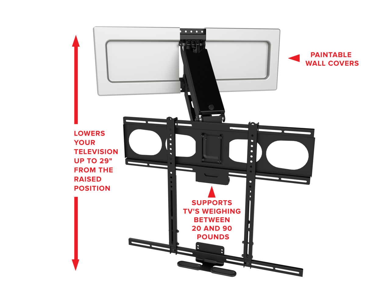 MantelMount MM540 Pull Down Fireplace TV Mount For 44"80" TVs Above