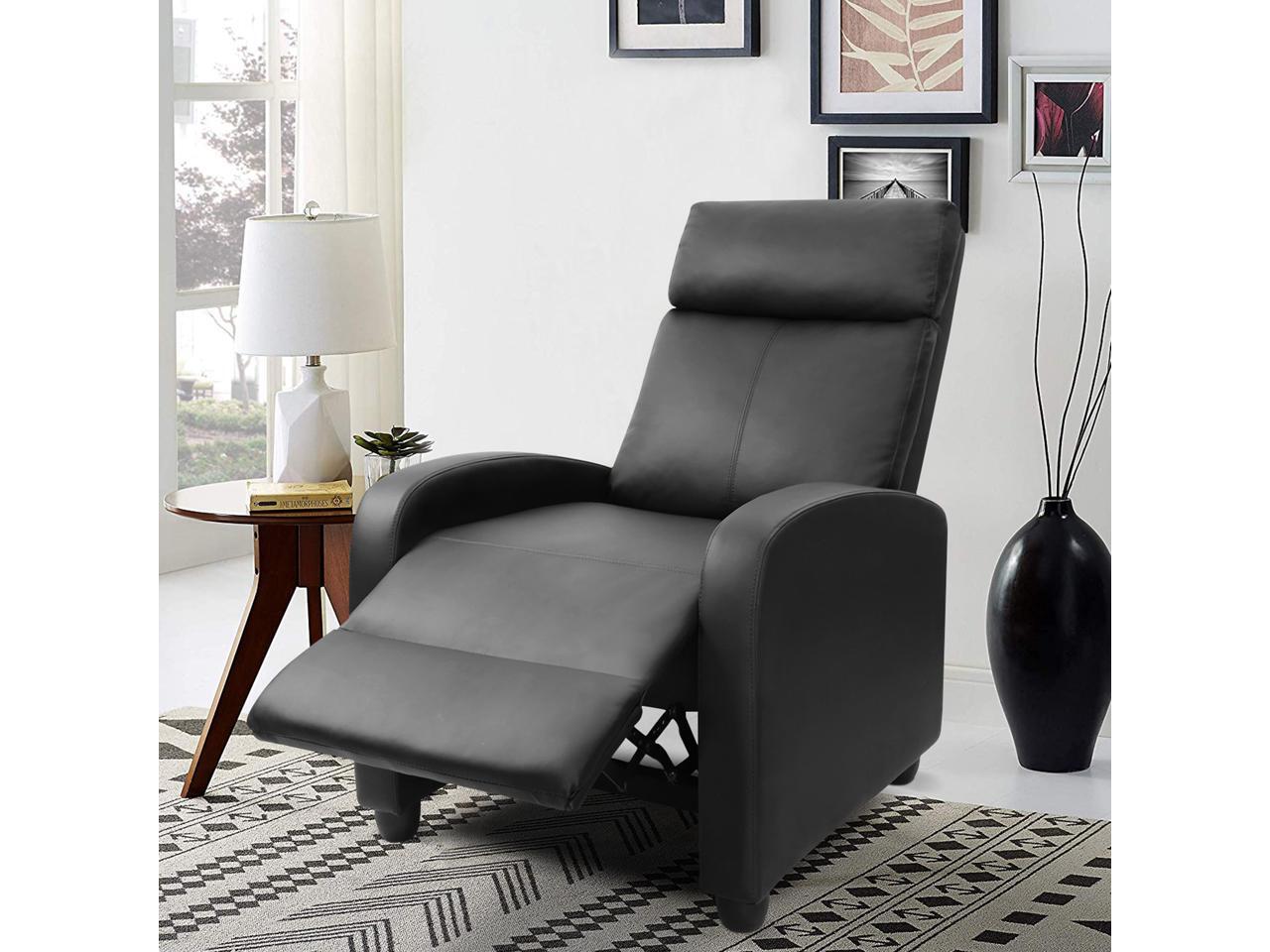 Homall Massage Recliner Chair Padded Seat, Black PU Leather