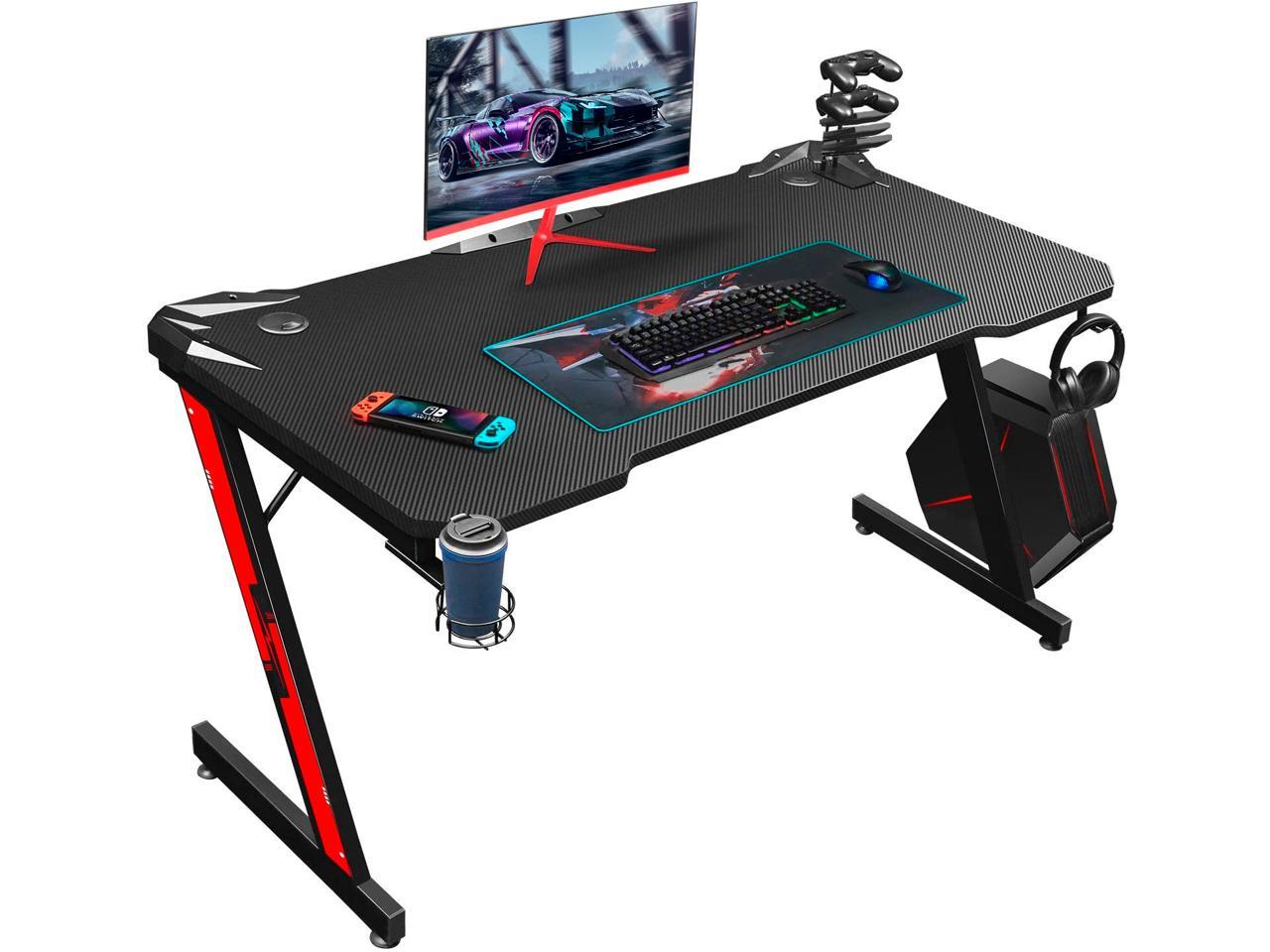 Homall 43 Inch Ergonomic Gaming Desk Z Shaped Racing Style Pc Newegg Com