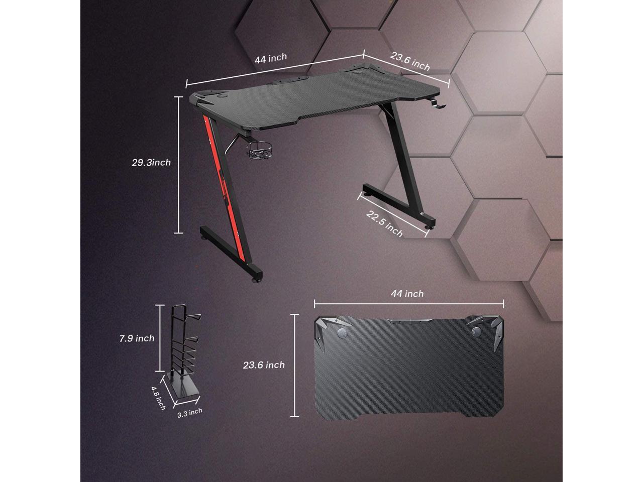 Homall 44 Inch Ergonomic Gaming Desk Zshaped Racing Style PC