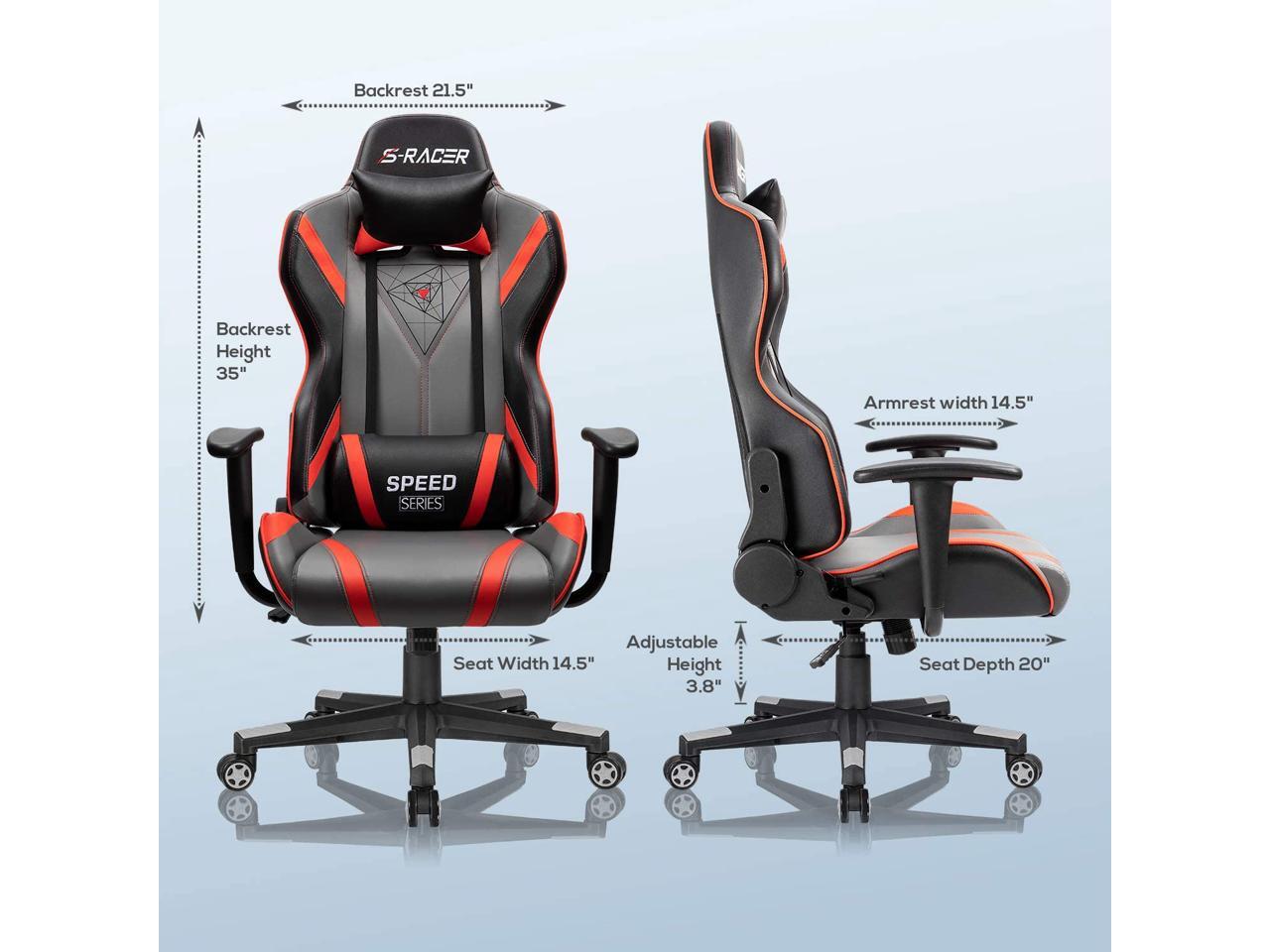 Homall Gaming Chair Racing Office High Back PU Leather Chair Computer