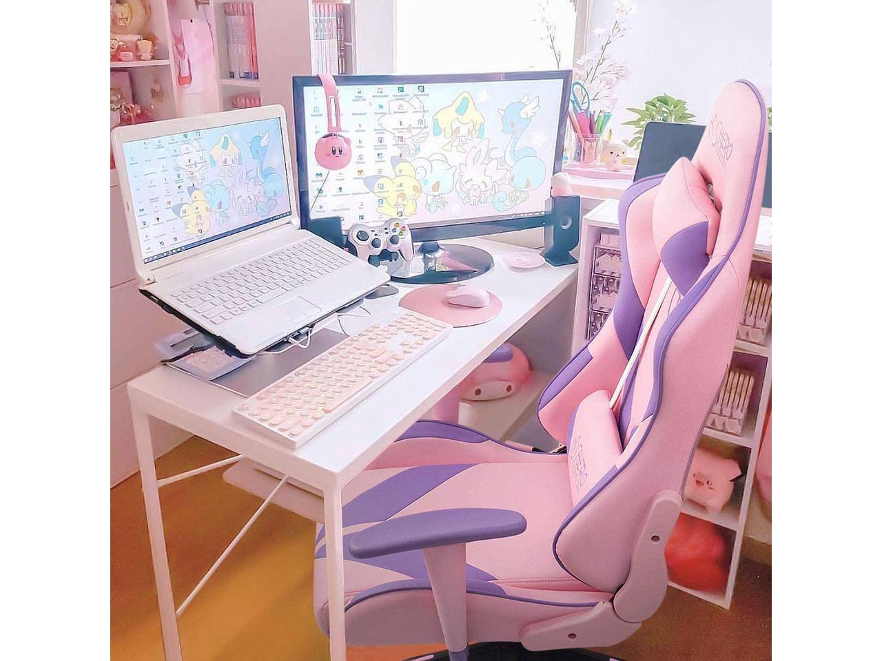 Homall Gaming Chair Girl Racing Office Chair High Back Computer Desk Chair Leather Executive