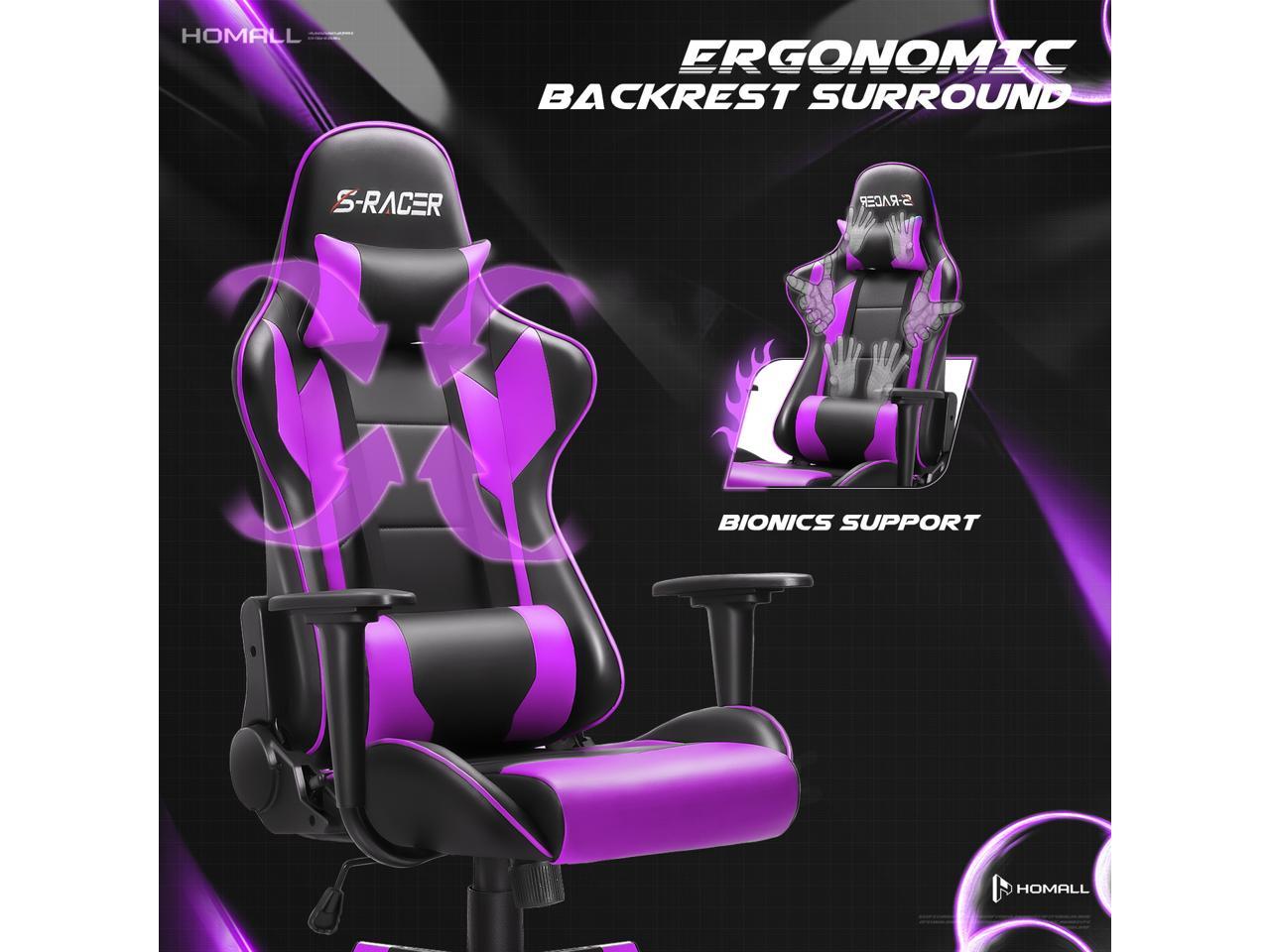 homall gaming chair purple