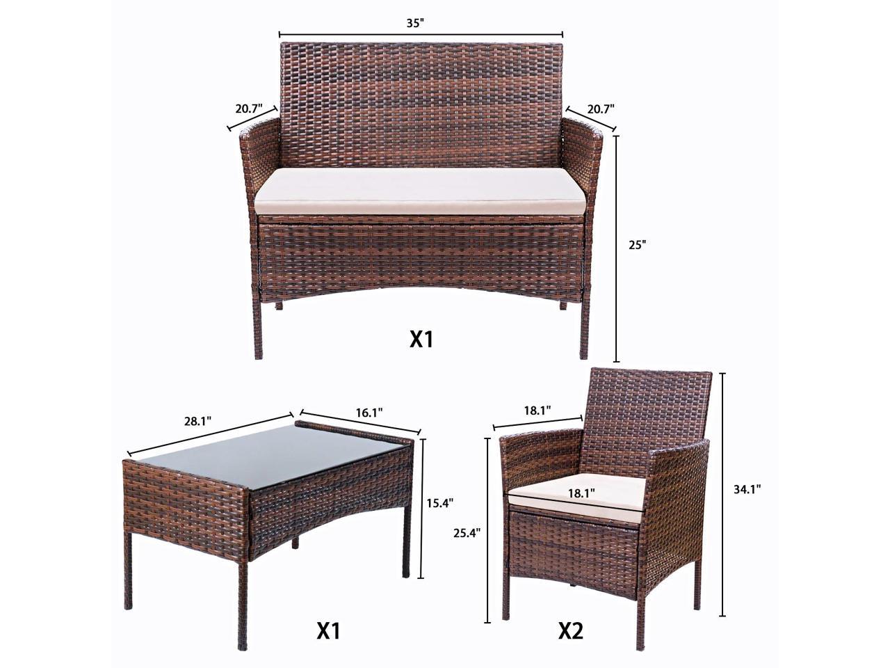 homall 4 piece patio set