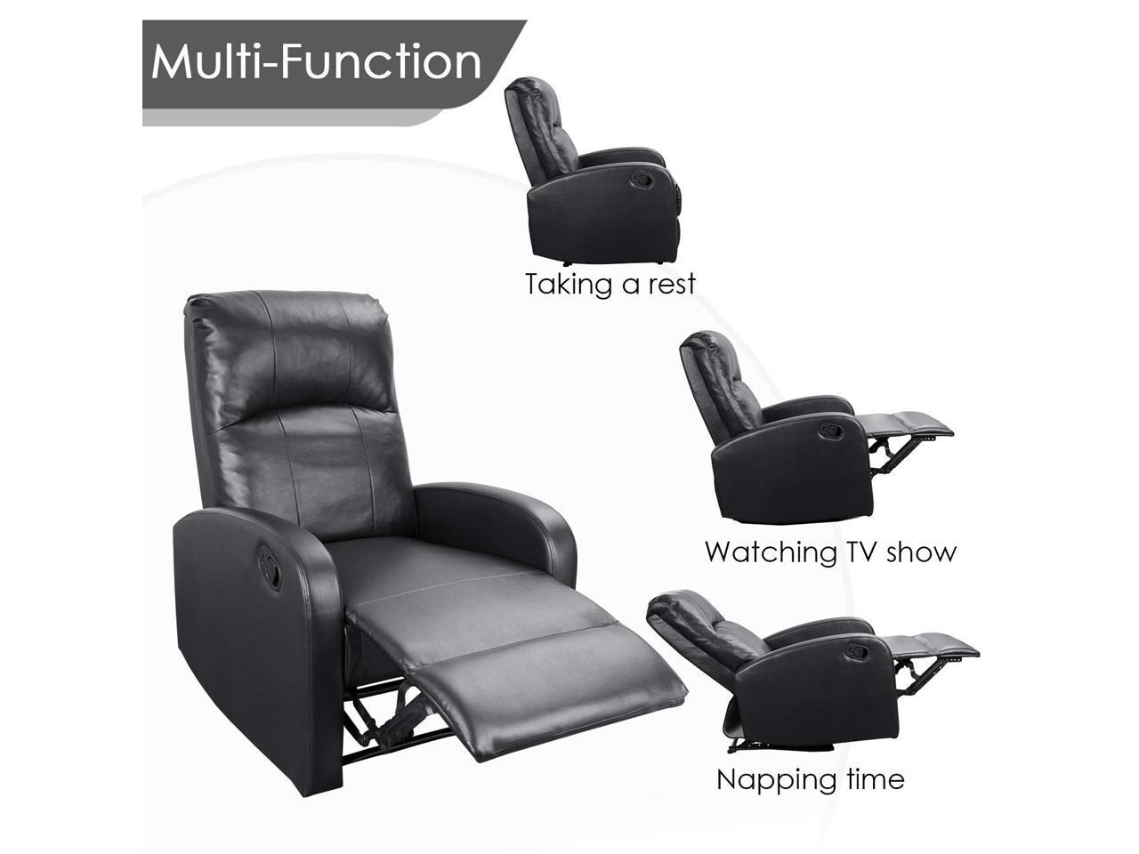 Homall Massage Manual Recliner Chair Padded PU Leather Home Theater