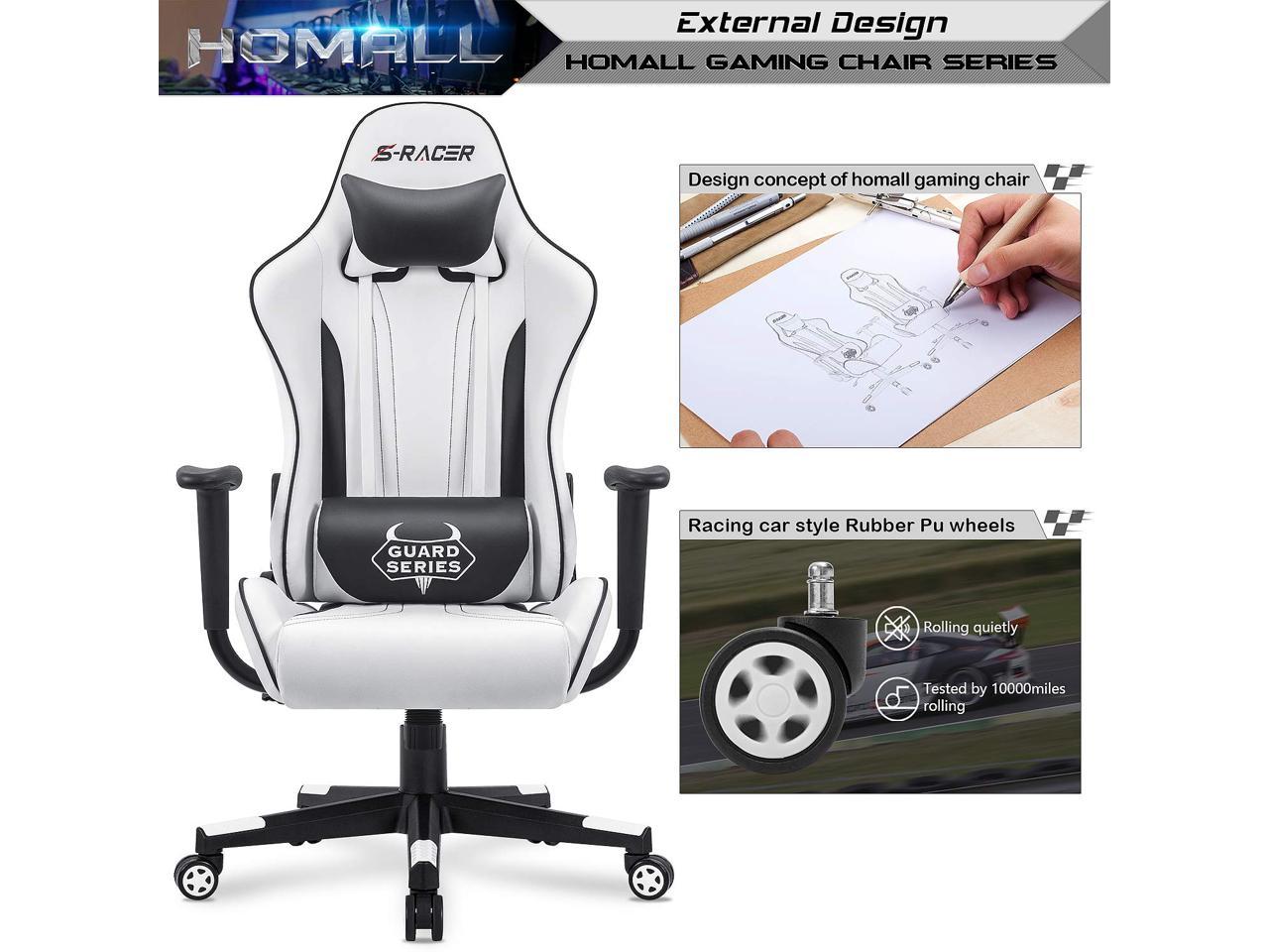 Homall Gaming Chair Pu Leather Racing Style Seat Gaming ...