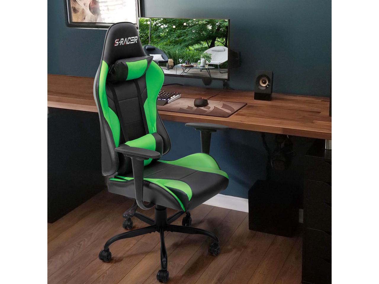 Homall Office Gaming Chair Carbon PU Leather Reclining Black Racing