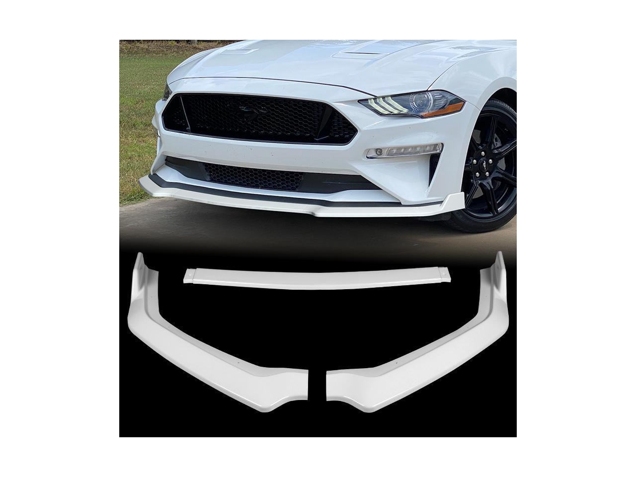 2019 Q1-TECH Front Bumper Lip Spoiler Air Chin Body Kit Splitter Unpainted Matt Black Front Bumper Lip fit for compatible with 2018-2020 Ford Mustang GT-Style 