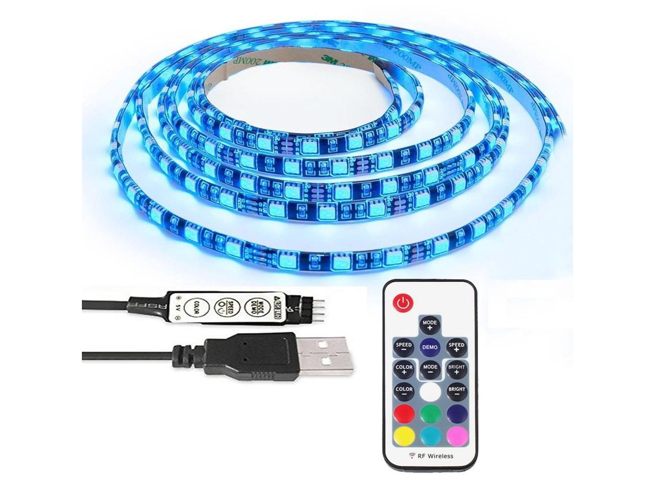 USB LED Light Strip Multi-coloured RGB 50/100cm for Computer Backlight 30/60Leds 