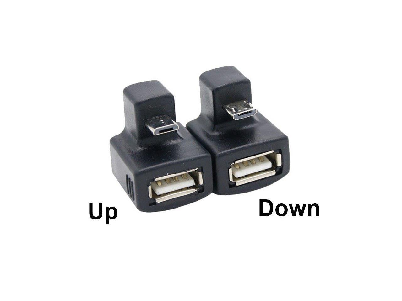 180 Degree Up And Down Right Angled 5 Pin Micro Usb Otg To Usb Female Extension Adapter Connector 9744