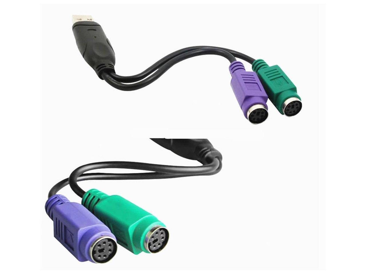 USB Male to 6Pin 6 Pin PS2 for PS/2 Female Extension Cable Y Splitter Adapter Connector for