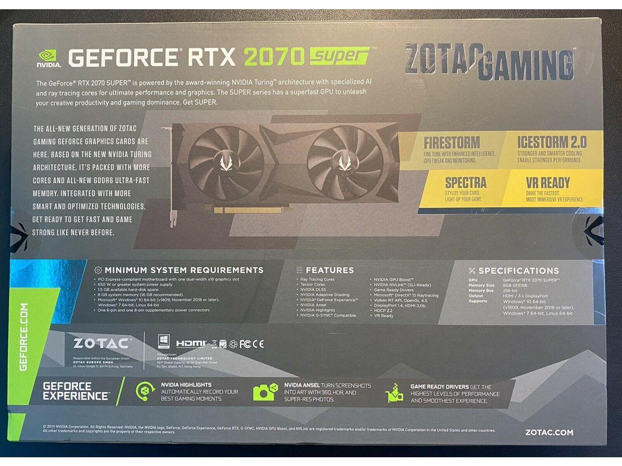 Refurbished: ZOTAC GAMING GeForce RTX 2070 SUPER Twin Fan (NVIDIA