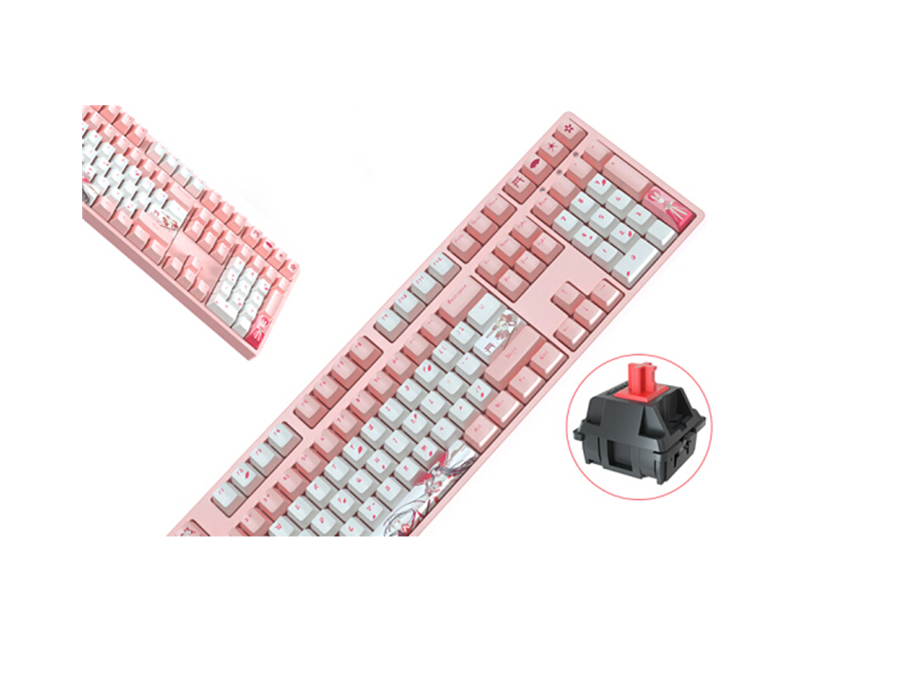 iKBC C210 Sakura Wired Mechanical Gaming keyboard Cherry MX Red switch