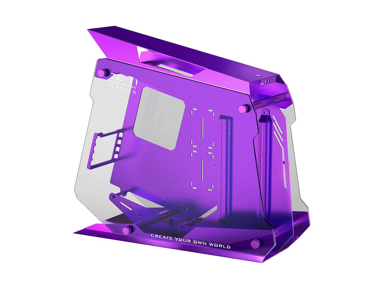 Zeaginal ZC11 Blueberry Flashes Tempered Glass Computer Case Support