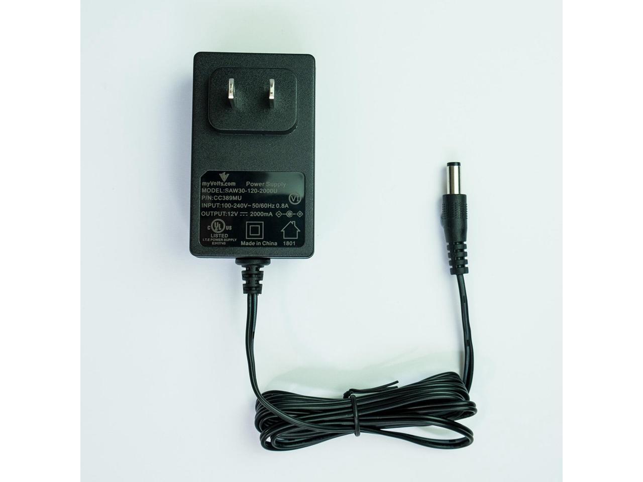 MyVolts UK power lead 12V plug compatible with Western Digital External hard drive WDBAAU0010HBK-01