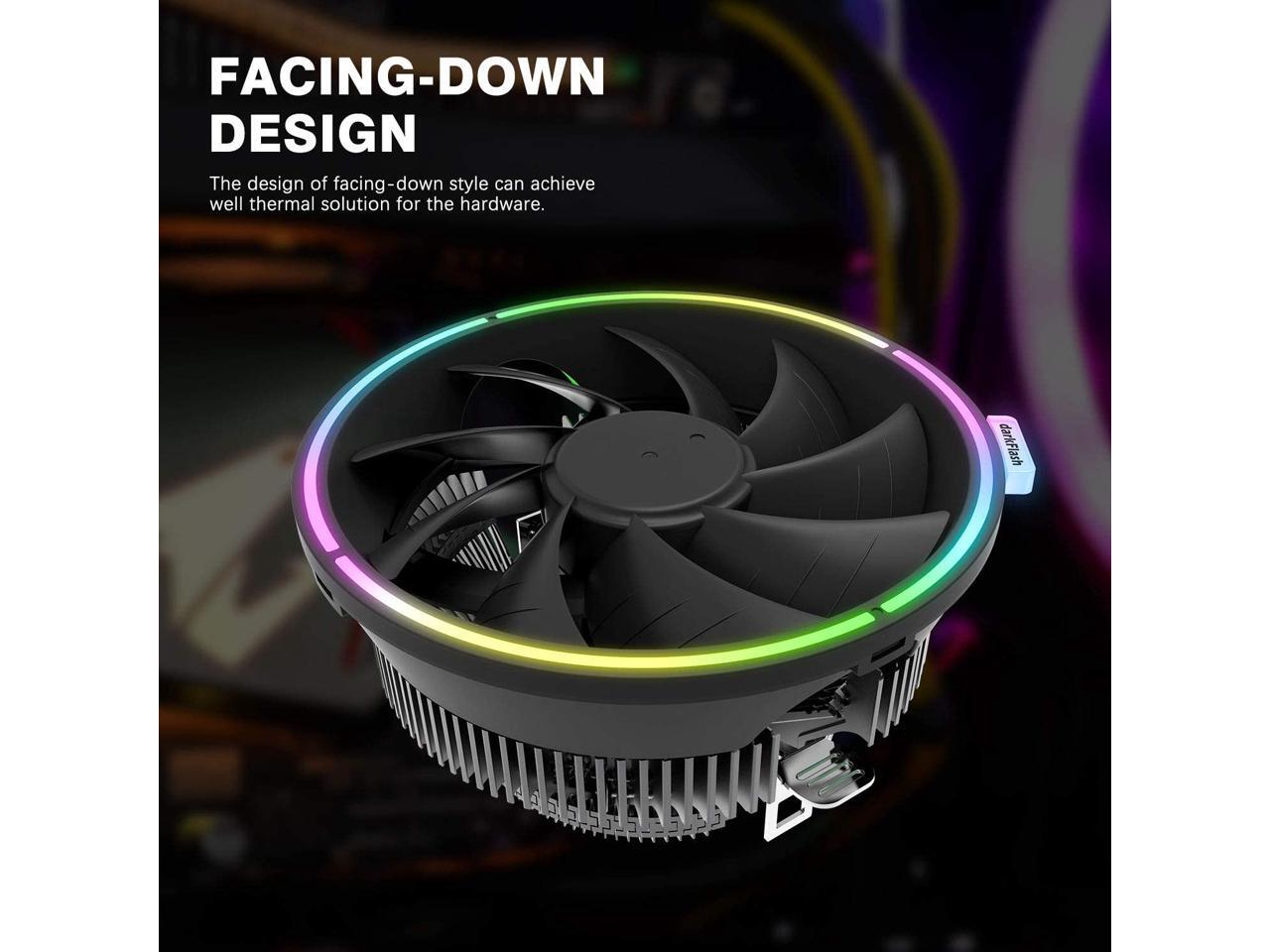 TopFlow Air CPU Cooler Radiator Led Heat Sink AMD Intel Silent 3Pin PC