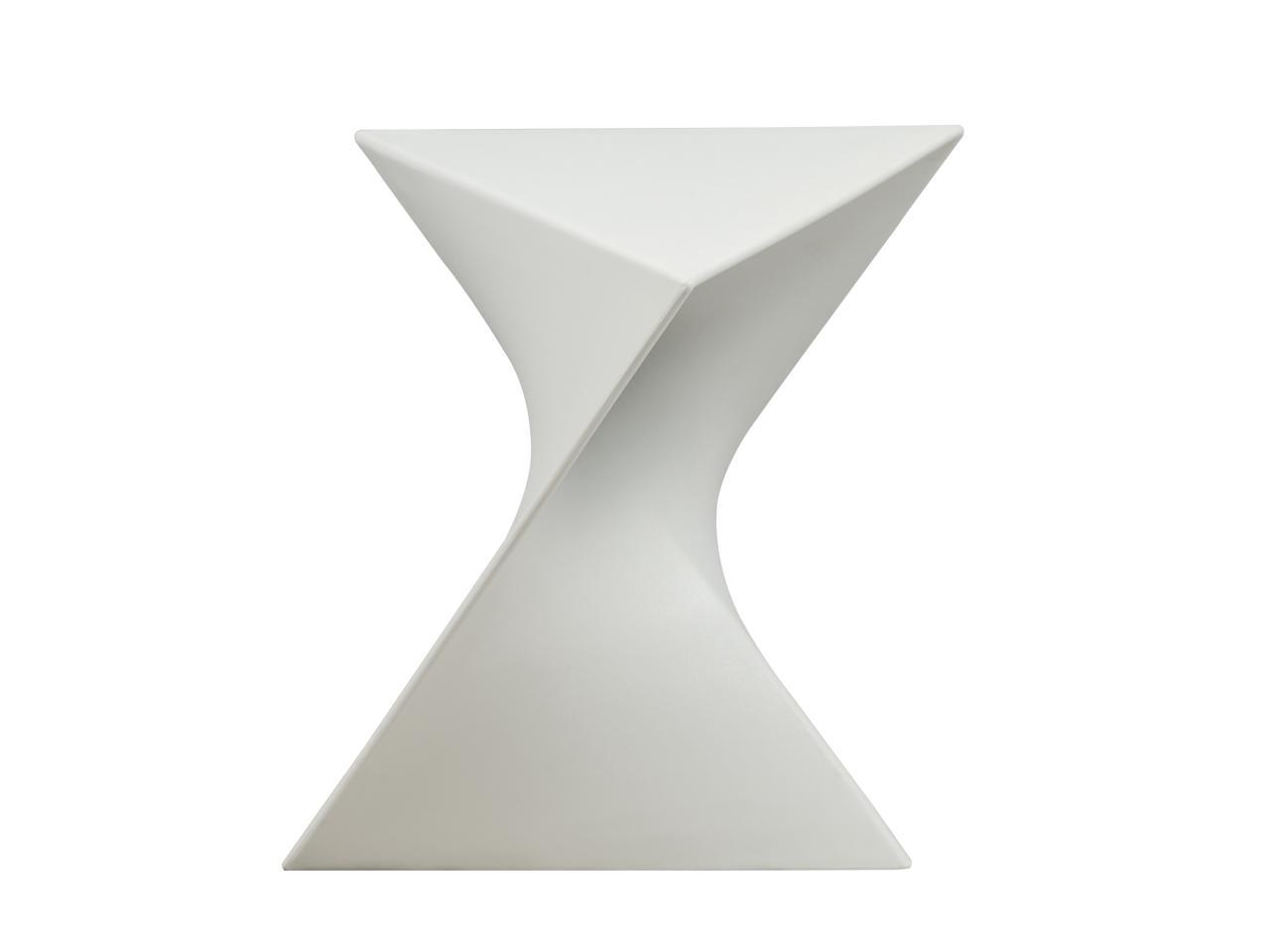 Leisuremod Randolph Modern Triangle Accent End Side Table In White Newegg Com