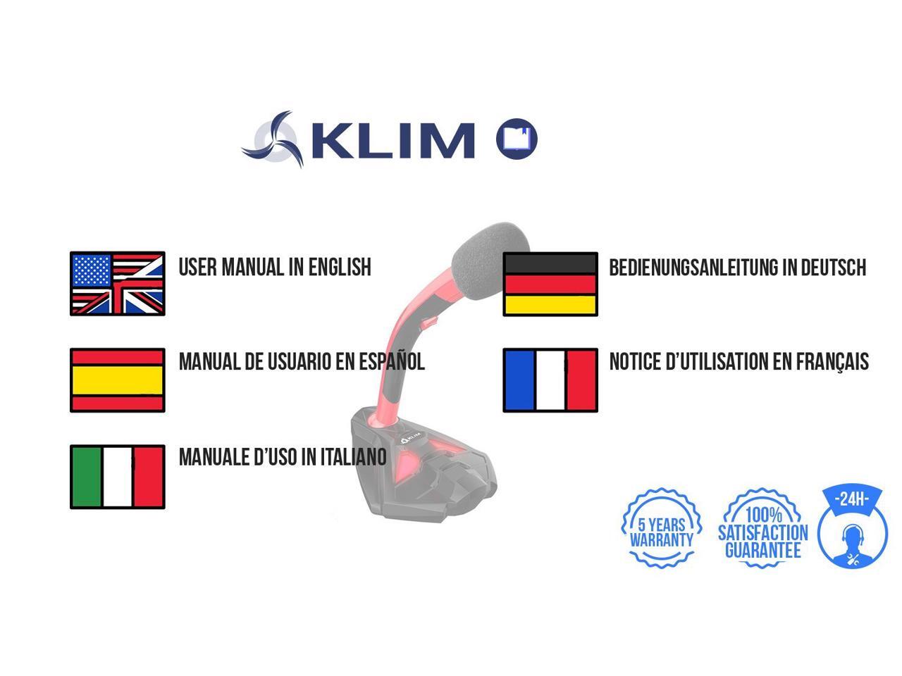 KLIM Voice Desktop USB Microphone for Computer Laptop PC Mac and PS4