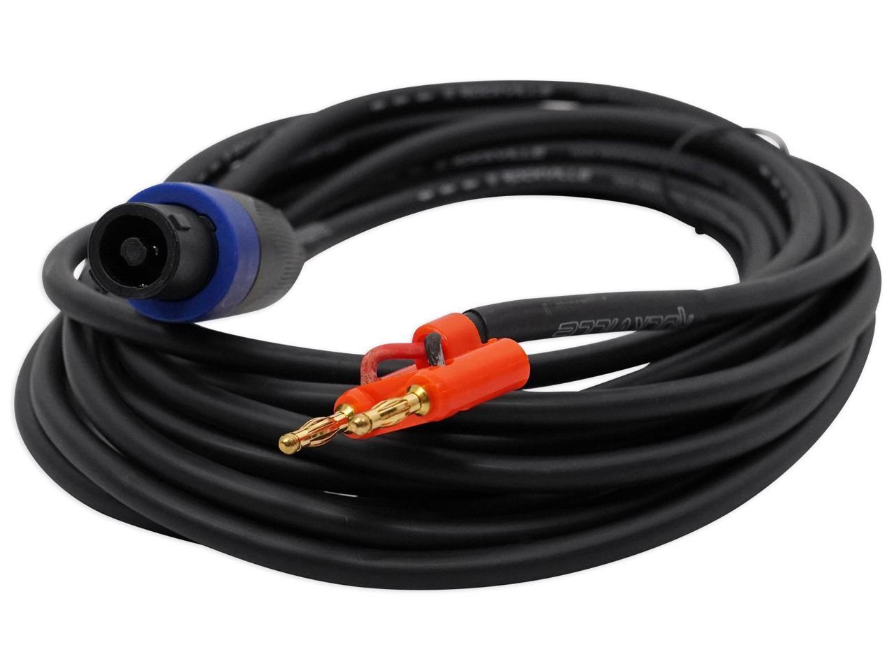 Rockville RHC10 10 Foot Speakon to Bare Wire Speaker Cable,16 Gauge,100% Copper 