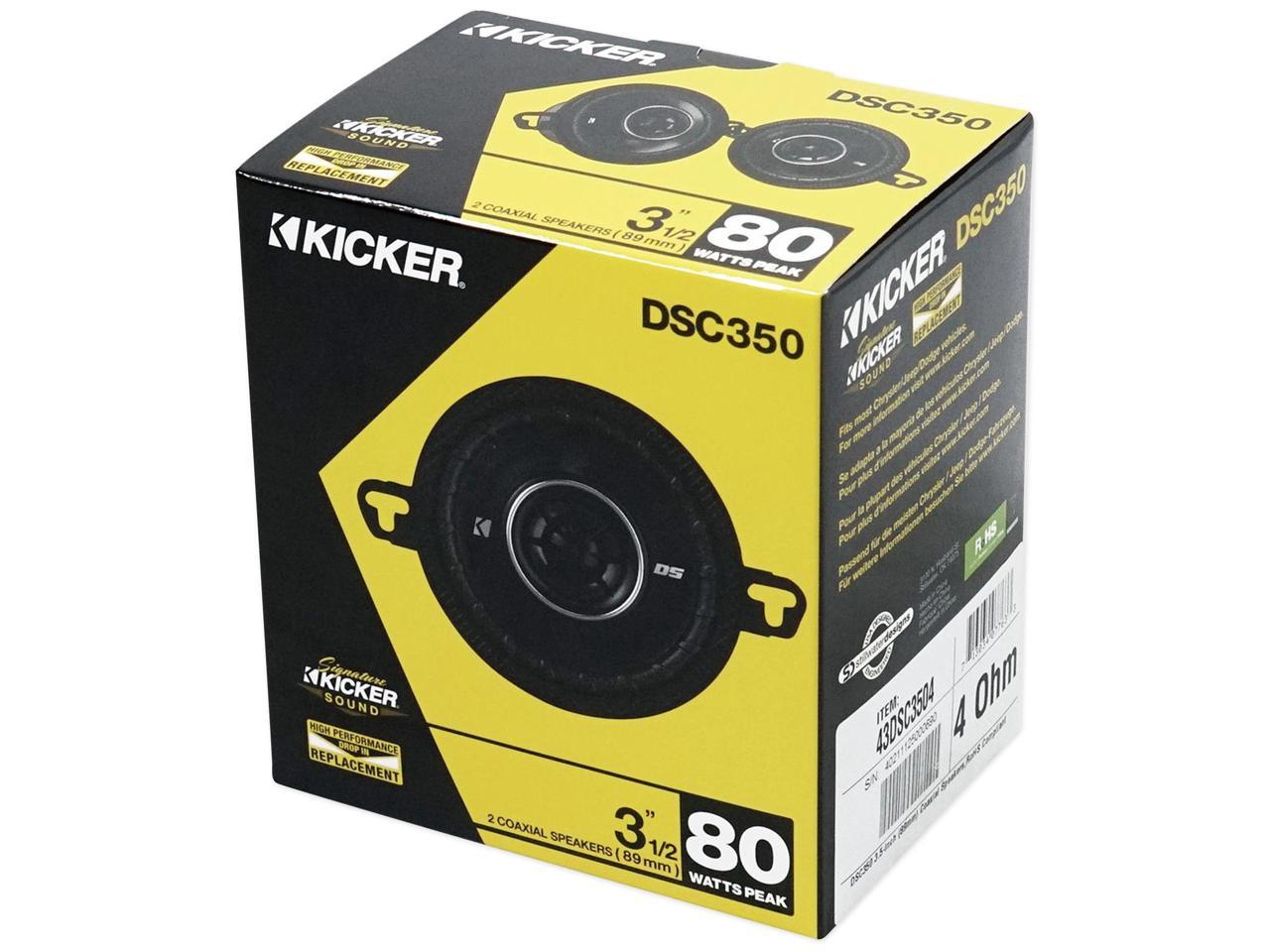 Kicker 3.5" 80 Watt 2Way Car Audio Speakers DSC35 DS35 Coax, Set of 2