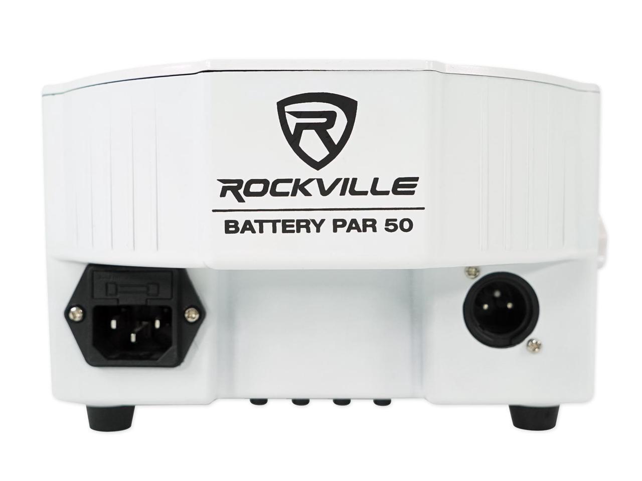 Rockville BATTERY PAR 50 White Rechargeable LED DMX DJ Club Wash Up