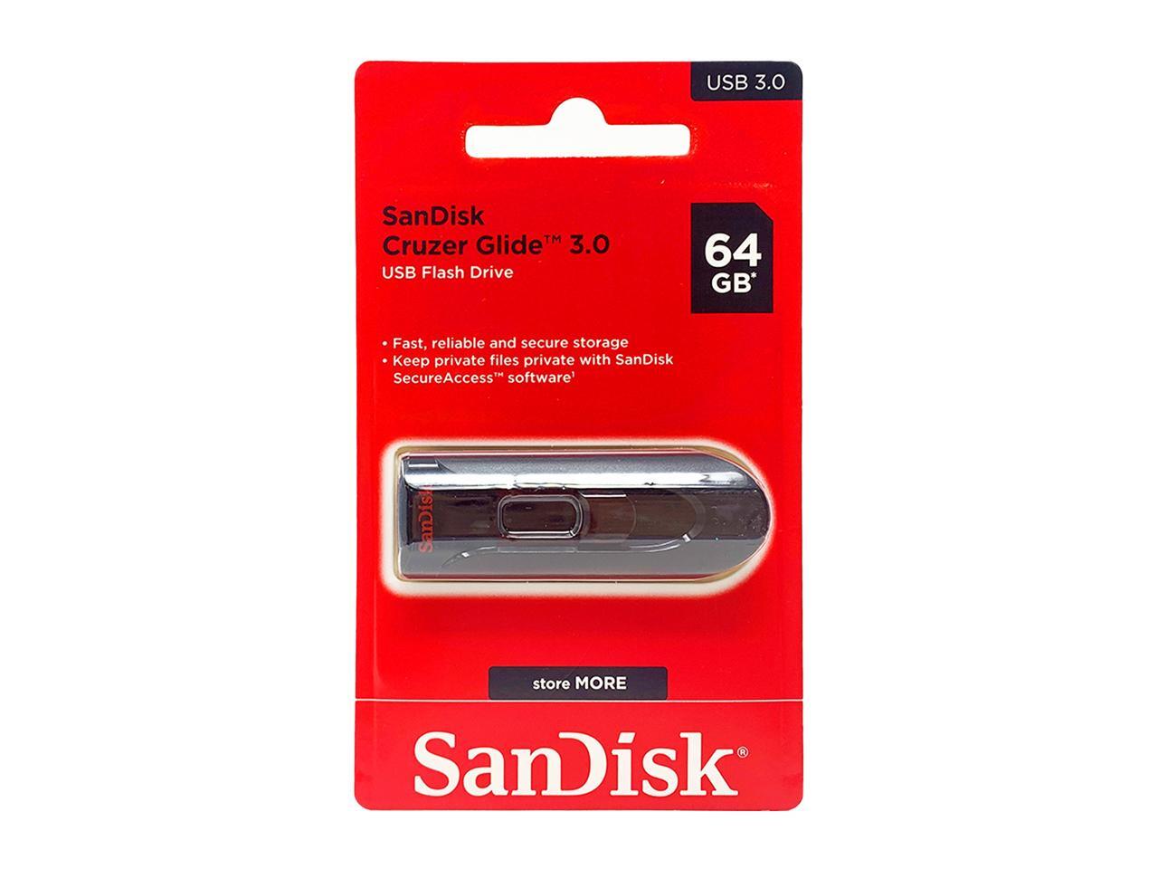 Sandisk 64gb cruzer glide usb 3 0 flash drive newegg