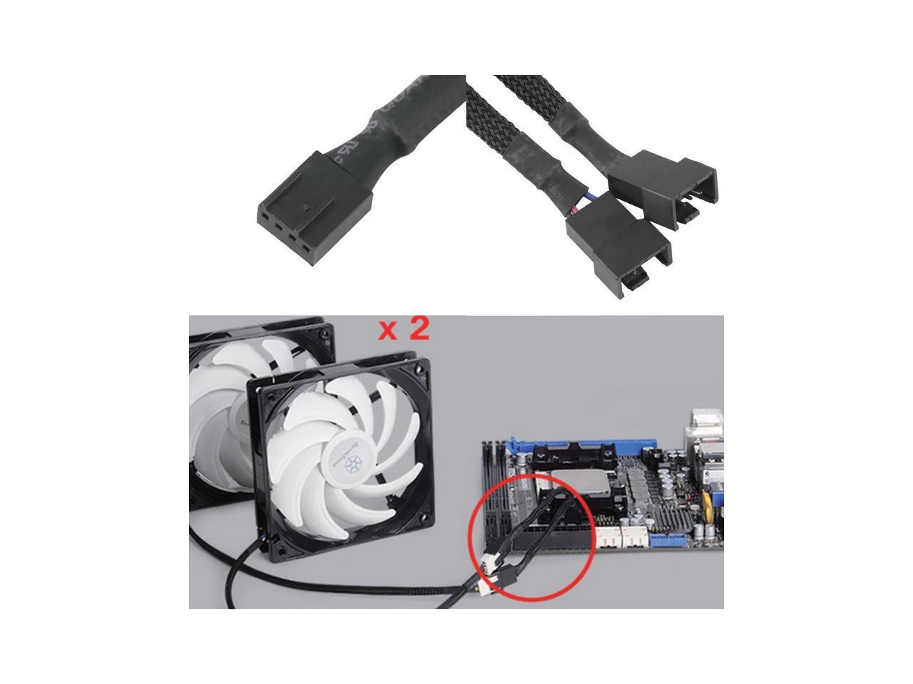 1 Pack Motherboard 4 pin 4Pin PWM To Dual PWM Computer Case Fan 1to2