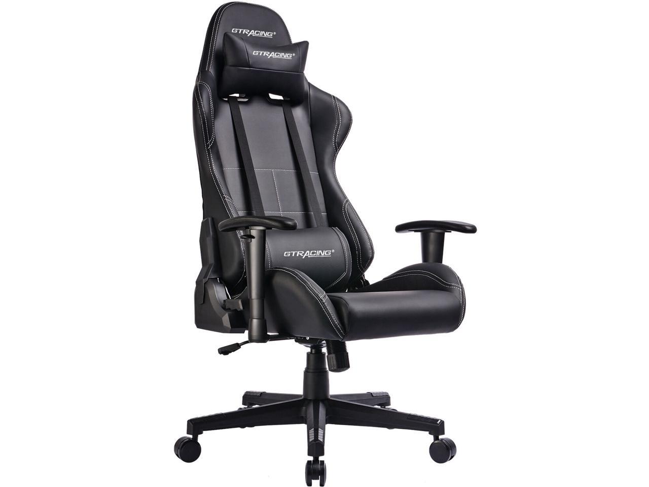 gtracing ergonomic office chair racing chair backrest and seat height  adjustment computer chair with pillows recliner racing swivel rocker tilt