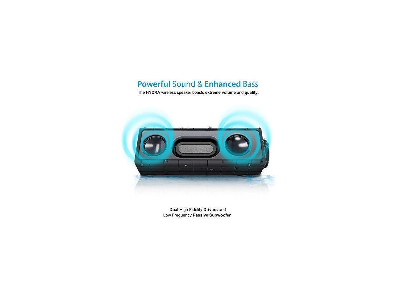 photive hydra portable bluetooth speaker with enhanced bass