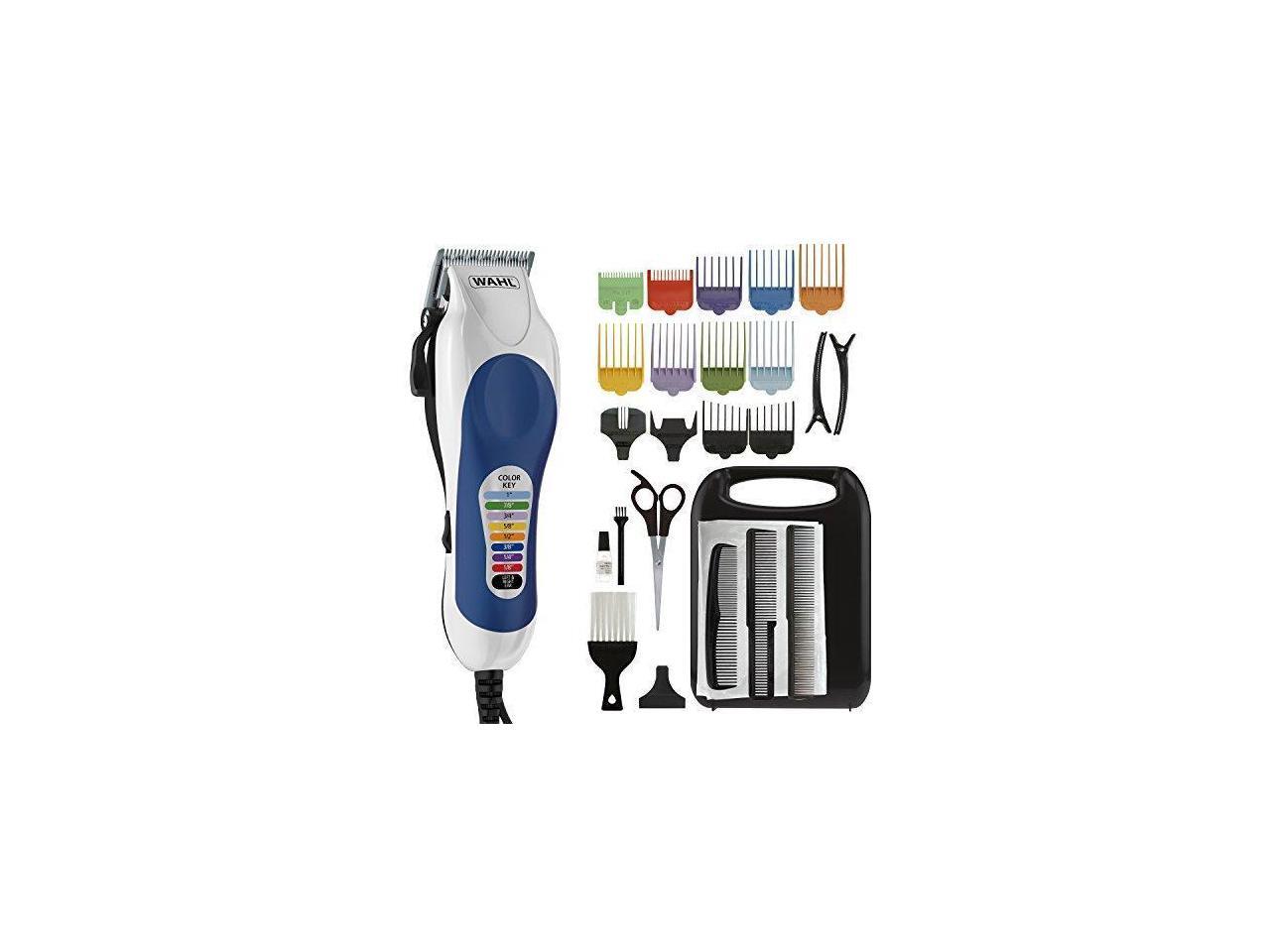 wahl color pro men's haircut kit with color coded guide combs