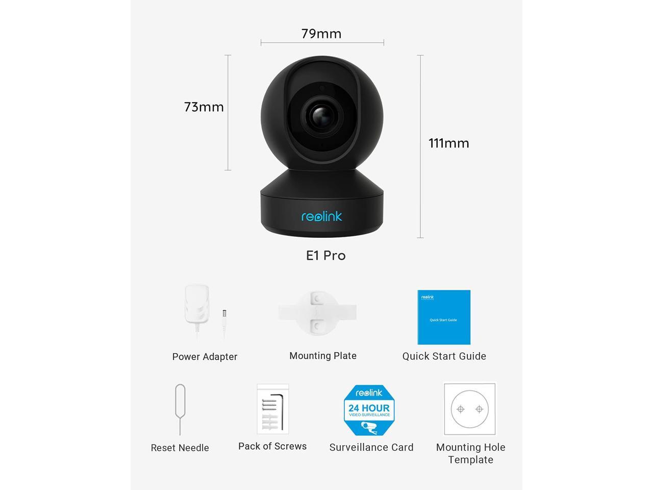 Reolink E1 Pro 4MP HD Plug-in Indoor Security Camera, 2.4/5 GHz WiFi ...