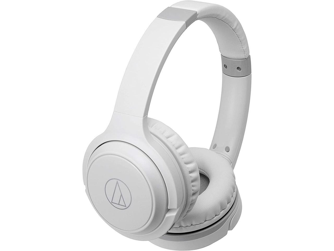 Audio Technica Ath S0btwh Wireless On Ear Headphones With Built In Mic Control Newegg Com