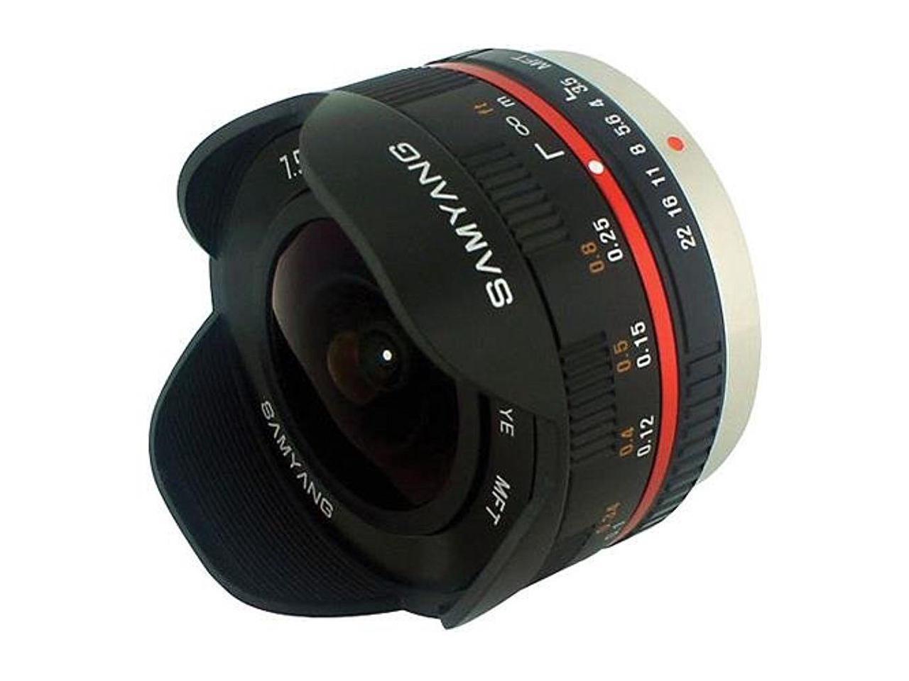 Samyang 7 5mm F 3 5 Umc Ultra Wide Angle Fisheye Mft Lens Black Sy75mft B Newegg Com