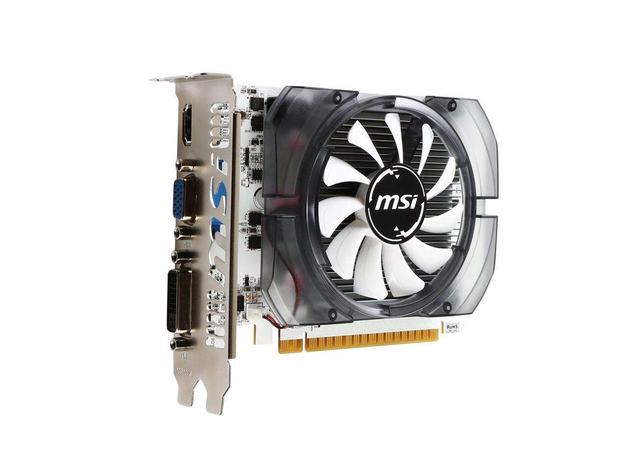 MSI GeForce N730-2GD3V3 Graphics Card, Fan Heatsink, PCI-E 2.0, DVI