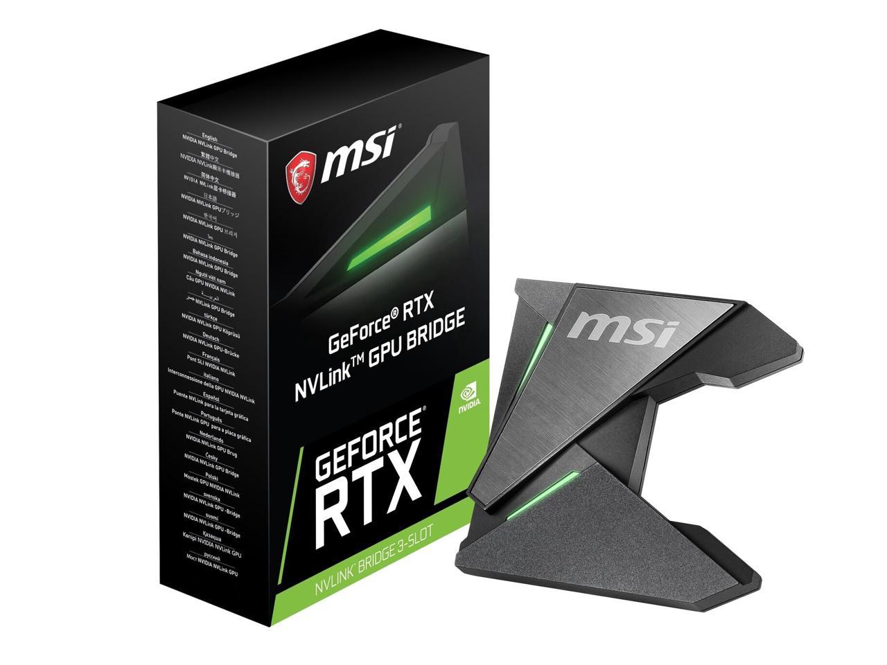 MSI 2-Way GeForce RTX NVLink GPU Bridge, with RGB Lighting Effects 